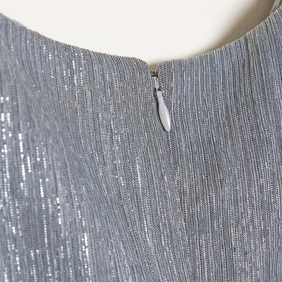 Dress the Population Dream Metallic Tiered Midi Dress Silver Gray - Picture 9 of 12